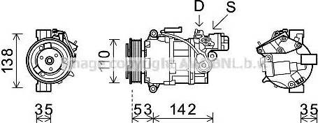 Ava Quality Cooling BW K393 - Compressor, air conditioning autospares.lv