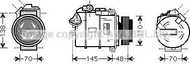 Ava Quality Cooling BW K348 - Compressor, air conditioning autospares.lv