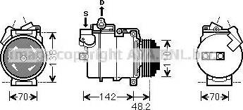 Ava Quality Cooling BWK386 - Compressor, air conditioning autospares.lv