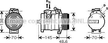 Ava Quality Cooling BW K334 - Compressor, air conditioning autospares.lv