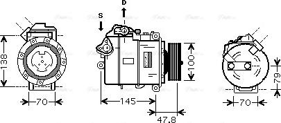 Ava Quality Cooling BW K331 - Compressor, air conditioning autospares.lv