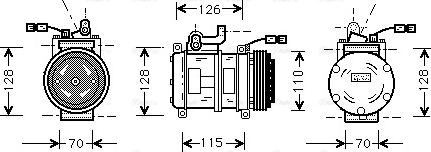 Ava Quality Cooling BW K231 - Compressor, air conditioning autospares.lv