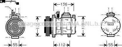 Ava Quality Cooling BW K228 - Compressor, air conditioning autospares.lv