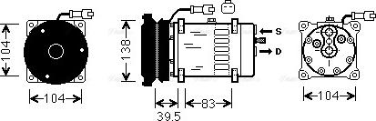 Ava Quality Cooling CLAK004 - Compressor, air conditioning autospares.lv