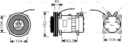 Ava Quality Cooling CLAK001 - Compressor, air conditioning autospares.lv