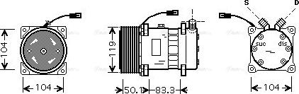 Ava Quality Cooling CLAK002 - Compressor, air conditioning autospares.lv