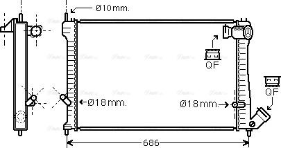 Ava Quality Cooling CN 2165 - Radiator, engine cooling autospares.lv