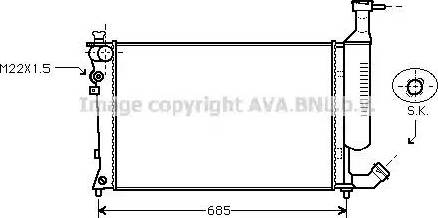 Ava Quality Cooling CN 2168 - Radiator, engine cooling autospares.lv