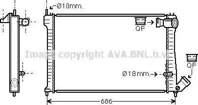 Ava Quality Cooling CNA2101 - Radiator, engine cooling autospares.lv