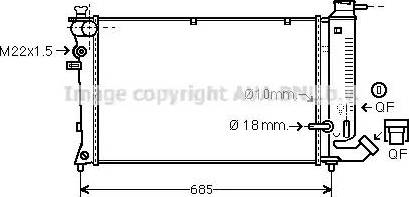 Ava Quality Cooling CN 2114 - Radiator, engine cooling autospares.lv