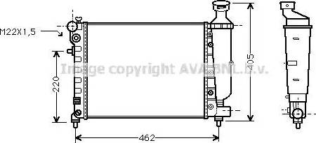 Ava Quality Cooling CN 2115 - Radiator, engine cooling autospares.lv