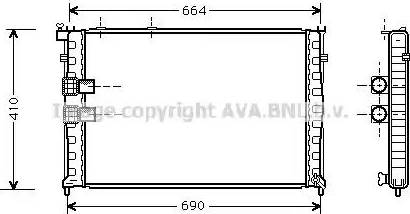 Ava Quality Cooling CN 2132 - Radiator, engine cooling autospares.lv