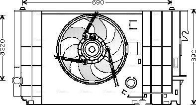 Ava Quality Cooling CN 7546 - Fan, radiator autospares.lv