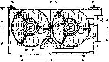 Ava Quality Cooling CN 7516 - Fan, radiator autospares.lv