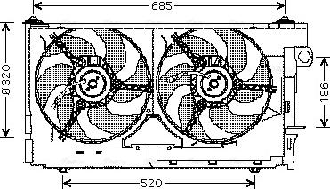 Ava Quality Cooling CN 7522 - Fan, radiator autospares.lv