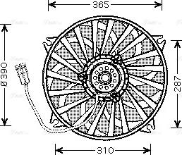 Ava Quality Cooling PE 7529 - Fan, radiator autospares.lv