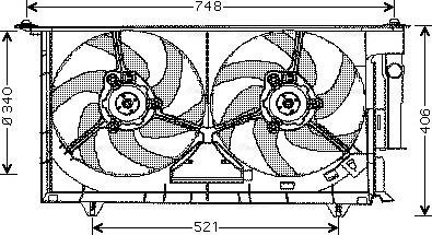 Ava Quality Cooling CN 7525 - Fan, radiator autospares.lv