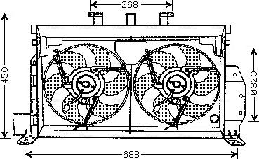 Ava Quality Cooling CN 7521 - Fan, radiator autospares.lv