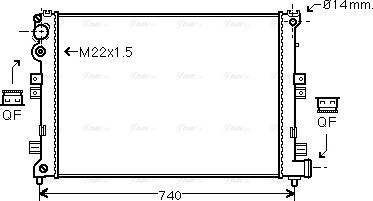 Ava Quality Cooling CNA2089 - Radiator, engine cooling autospares.lv