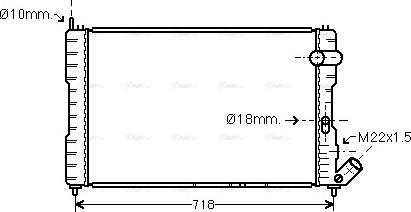 Ava Quality Cooling CNA2037 - Radiator, engine cooling autospares.lv