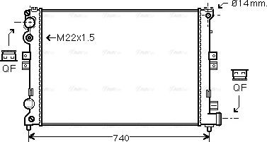 Ava Quality Cooling CNA2079 - Radiator, engine cooling autospares.lv