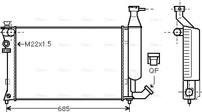 Ava Quality Cooling CNA2140 - Radiator, engine cooling autospares.lv