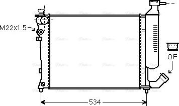 Ava Quality Cooling CNA2154 - Radiator, engine cooling autospares.lv