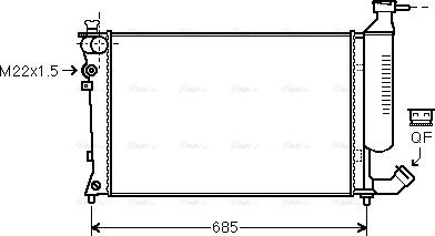 Ava Quality Cooling CNA2155 - Radiator, engine cooling autospares.lv