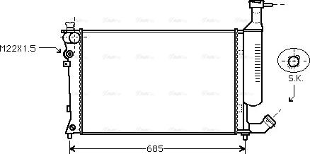 Ava Quality Cooling CNA2168 - Radiator, engine cooling autospares.lv