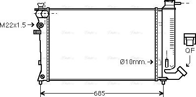 Ava Quality Cooling CNA2108 - Radiator, engine cooling autospares.lv