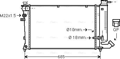 Ava Quality Cooling CNA2110 - Radiator, engine cooling autospares.lv