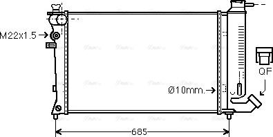 Ava Quality Cooling CNA2112 - Radiator, engine cooling autospares.lv