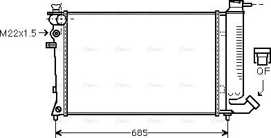 Ava Quality Cooling CNA2135 - Radiator, engine cooling autospares.lv