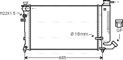 Ava Quality Cooling CNA2121 - Radiator, engine cooling autospares.lv