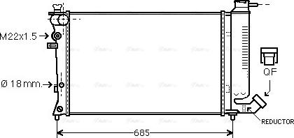 Ava Quality Cooling CNA2122 - Radiator, engine cooling autospares.lv