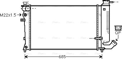 Ava Quality Cooling CNA2170 - Radiator, engine cooling autospares.lv