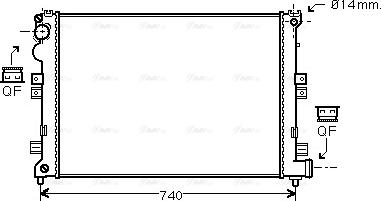 Ava Quality Cooling CNA2208 - Radiator, engine cooling autospares.lv