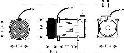 Ava Quality Cooling CNAK030 - Compressor, air conditioning autospares.lv