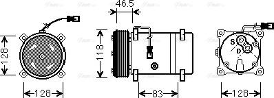 Ava Quality Cooling CNAK158 - Compressor, air conditioning autospares.lv