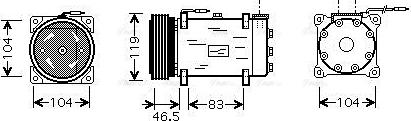 Ava Quality Cooling CNAK160 - Compressor, air conditioning autospares.lv