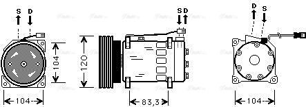 Ava Quality Cooling CNAK175 - Compressor, air conditioning autospares.lv