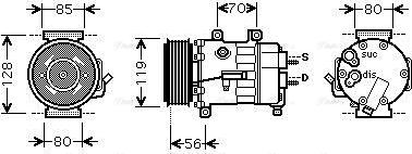 Ava Quality Cooling CNAK250 - Compressor, air conditioning autospares.lv