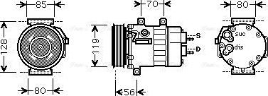 Ava Quality Cooling CNAK253 - Compressor, air conditioning autospares.lv