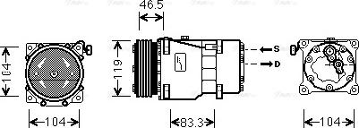 Ava Quality Cooling CNAK201 - Compressor, air conditioning autospares.lv