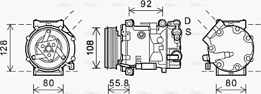 Ava Quality Cooling CNAK282 - Compressor, air conditioning autospares.lv