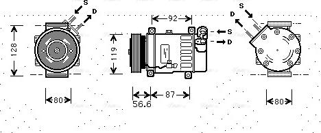 Ava Quality Cooling CNAK238 - Compressor, air conditioning autospares.lv