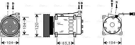 Ava Quality Cooling CN K175 - Compressor, air conditioning autospares.lv