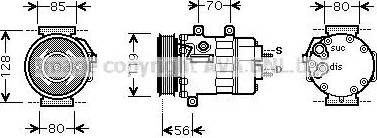 Ava Quality Cooling CN K254 - Compressor, air conditioning autospares.lv