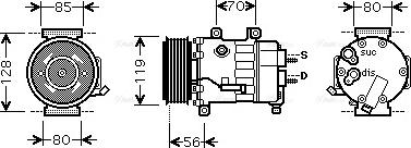 Ava Quality Cooling CN K256 - Compressor, air conditioning autospares.lv