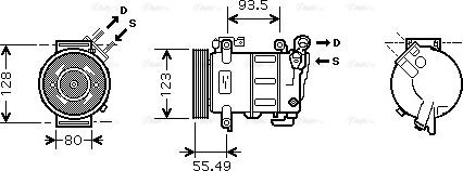 Ava Quality Cooling CN K251 - Compressor, air conditioning autospares.lv